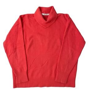 Emreco Sweater Women Size US 16 XL UK 20 Orange Pullover Long Sleeve Mock Ne…